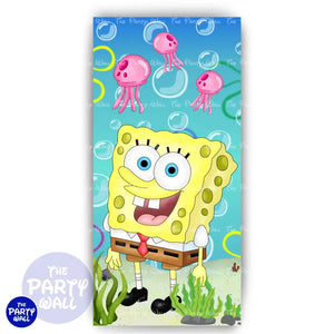 Bob Esponja - Funda para mampara de punta redonda o rectangular Mampara de punta redonda