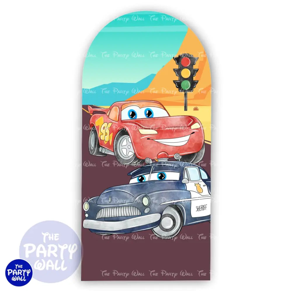 Cars - Funda para mampara de punta redonda o rectangular Mampara de punta redonda