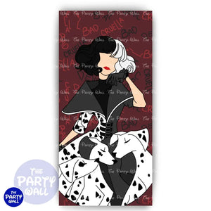 Cruella de Vil - Funda para mampara de punta redonda o rectangular Mampara de punta redonda