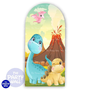 Dinosaurios Cute - Funda para mampara de punta redonda o rectangular Mampara de punta redonda