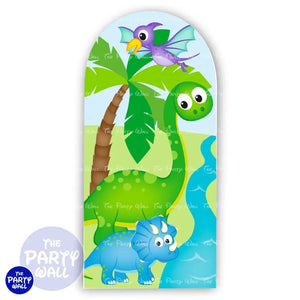 Dinosaurios Cute - Funda para mampara de punta redonda o rectangular Mampara de punta redonda