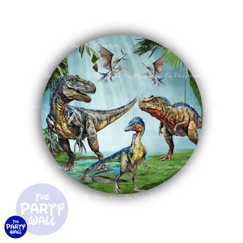 Dinosaurios - Funda para mampara circular Circular