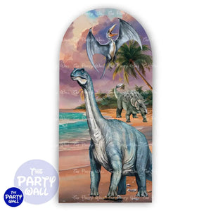 Dinosaurios - Funda para mampara de punta redonda o rectangular Mampara de punta redonda