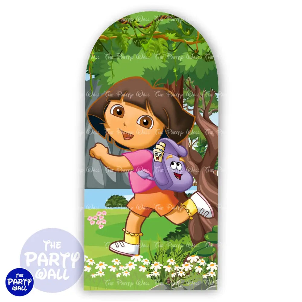 Dora la Exploradora - Funda para mampara de punta redonda o rectangular Mampara de punta redonda