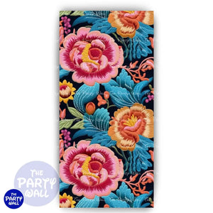 Flor Bordada - Funda para mampara de punta redonda o rectangular Mampara de punta redonda