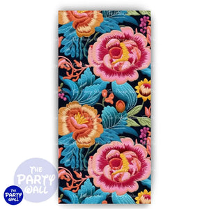 Flor Bordada - Funda para mampara de punta redonda o rectangular Mampara de punta redonda