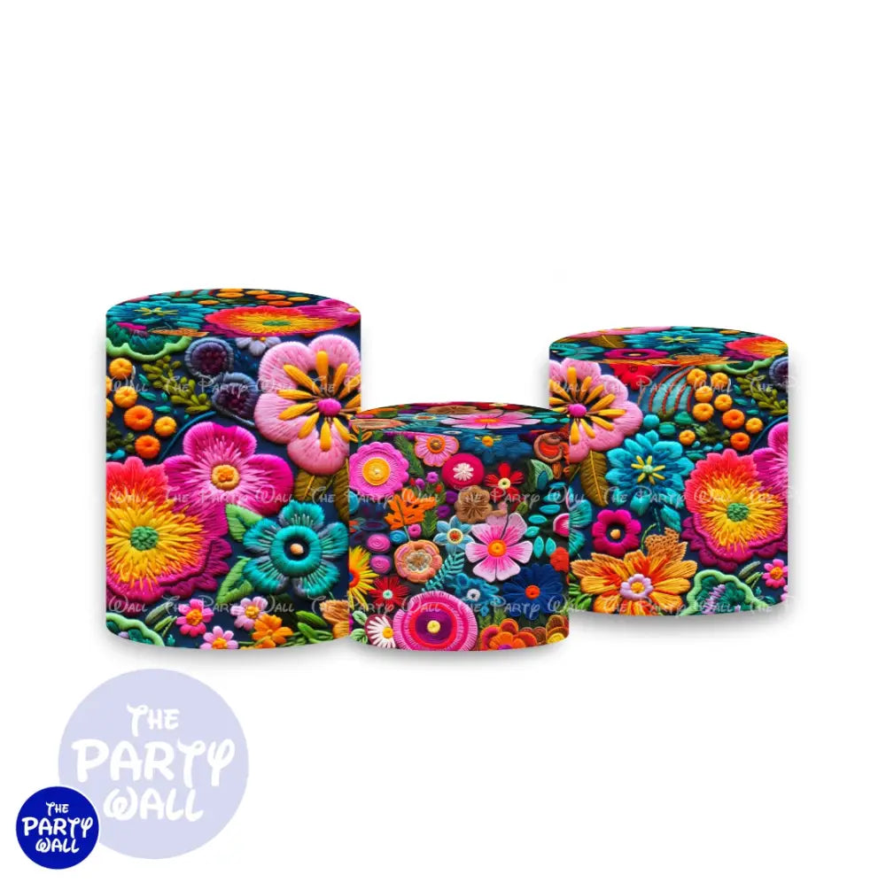 Flor Bordada - Fundas para cilindros Cilindros