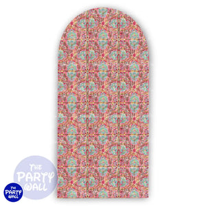 Floral Indio - Funda para mampara de punta redonda o rectangular - Mampara de punta redonda