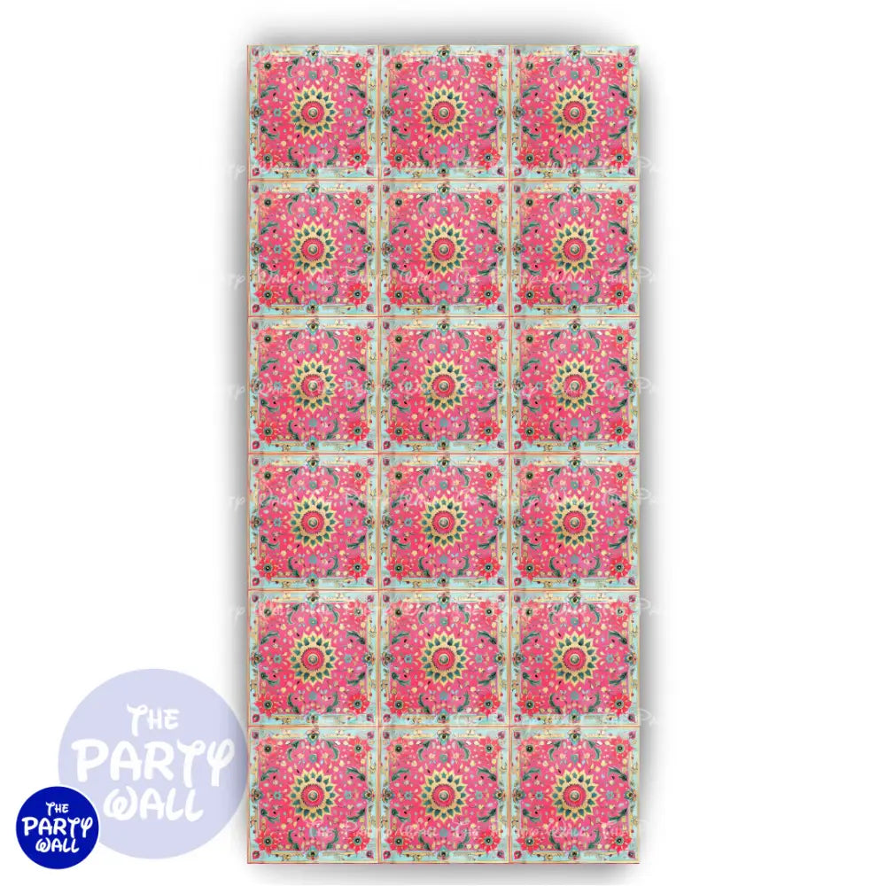Floral Indio - Funda para mampara de punta redonda o rectangular - Mampara de punta redonda