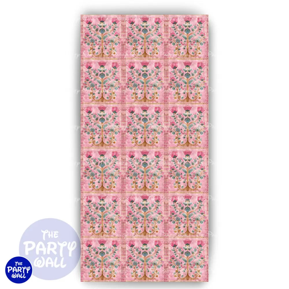 Floral Indio - Funda para mampara de punta redonda o rectangular - Mampara de punta redonda
