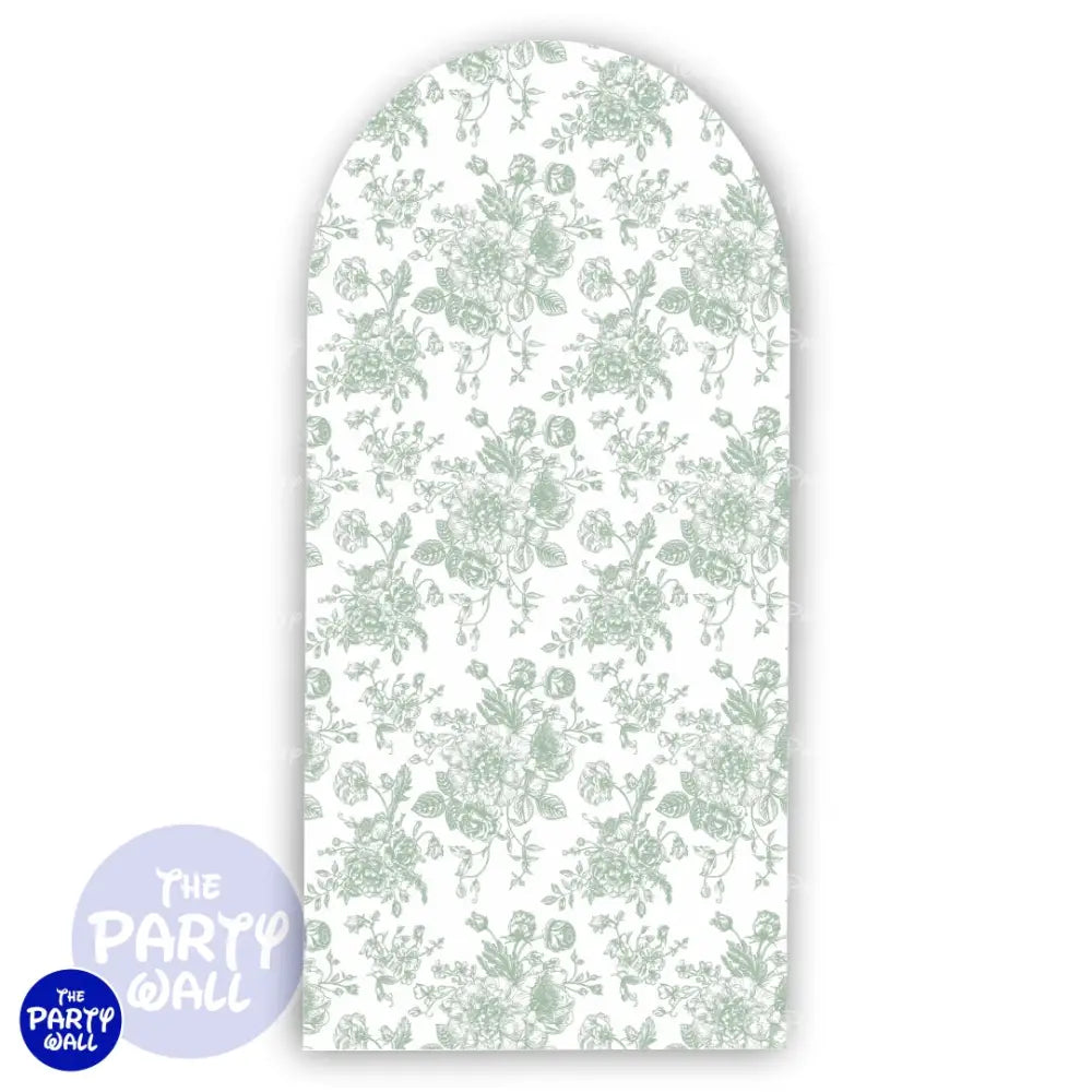 Flores - Funda para mampara de punta redonda o rectangular Mampara de punta redonda