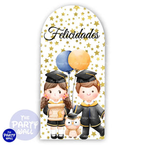 Graduación Kindergarten - Funda para mampara de punta redonda o rectangular Mampara de punta redonda