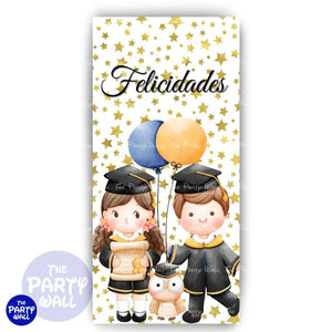 Graduación Kindergarten - Funda para mampara de punta redonda o rectangular Mampara de punta redonda