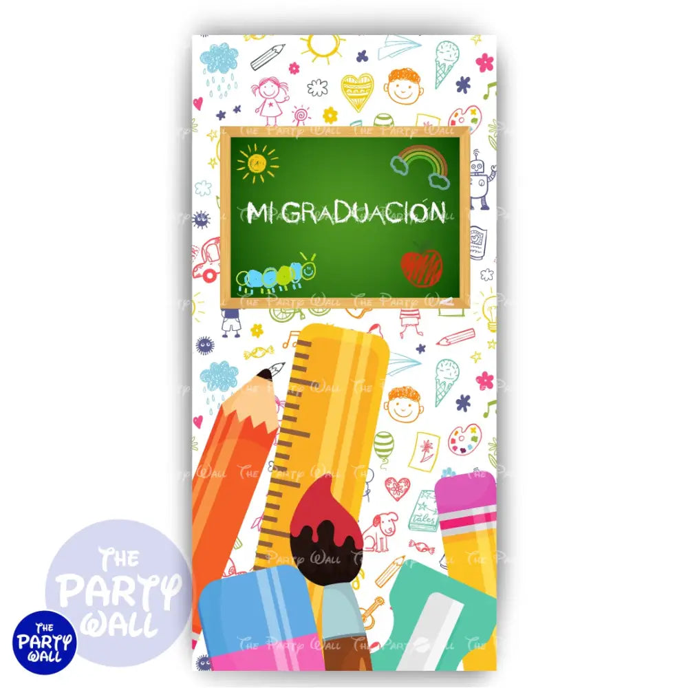 Graduación Kindergarten - Funda para mampara de punta redonda o rectangular Mampara de punta redonda