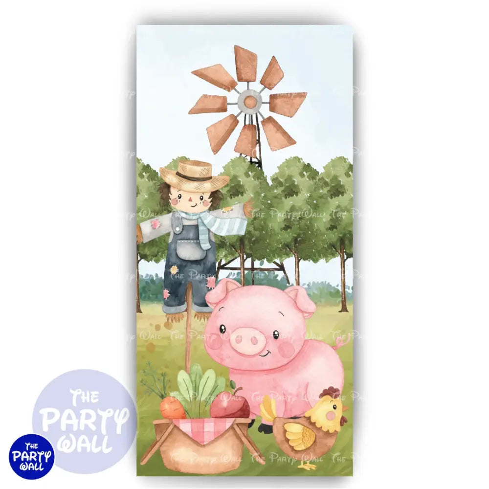 Granja Cute - Funda para mampara de punta redonda o rectangular Mampara de punta redonda