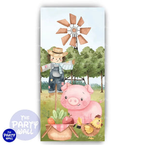 Granja Cute - Funda para mampara de punta redonda o rectangular Mampara de punta redonda