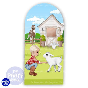 Granja Cute - Funda para mampara de punta redonda o rectangular Mampara de punta redonda