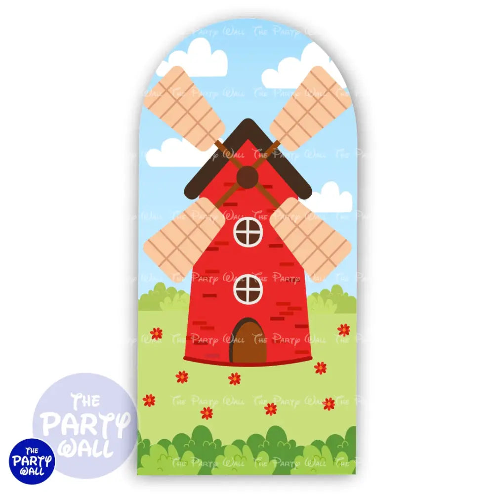 Granja Cute - Funda para mampara de punta redonda o rectangular Mampara de punta redonda