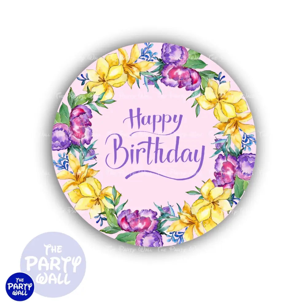 Happy Birthday - Funda para mampara circular Circular