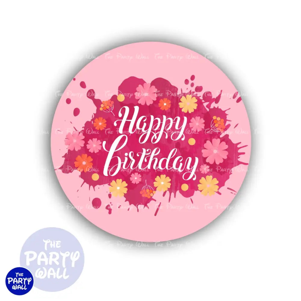Happy Birthday - Funda para mampara circular Circular