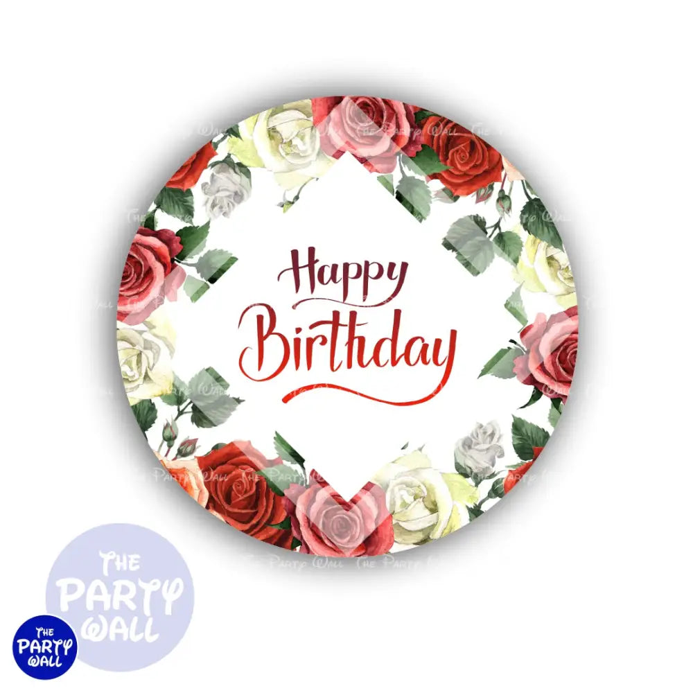 Happy Birthday - Funda para mampara circular Circular