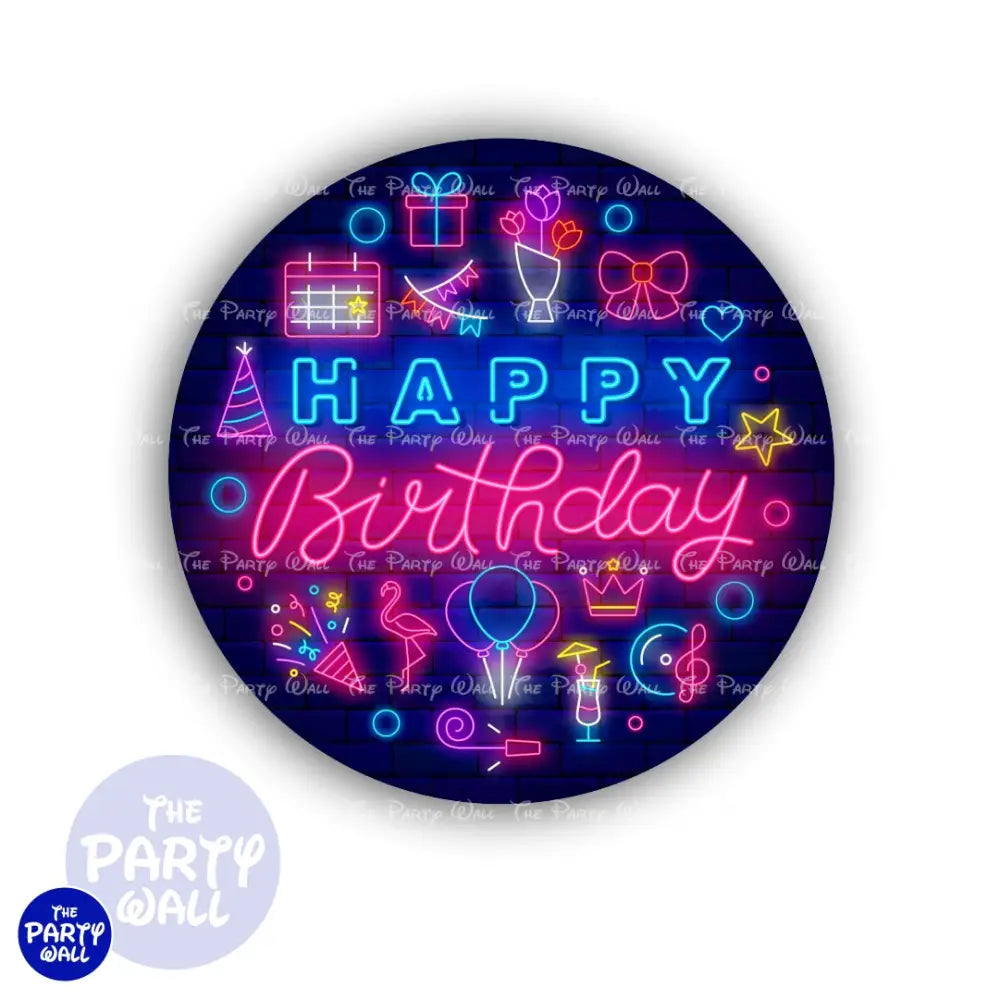Happy Birthday - Funda para mampara circular Circular