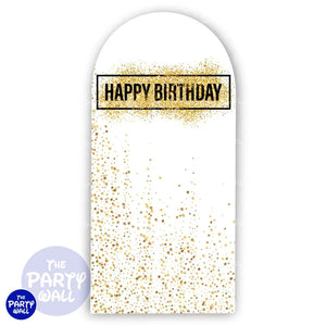 Happy Birthday - Funda para mampara de punta redonda o rectangular Mampara de punta redonda