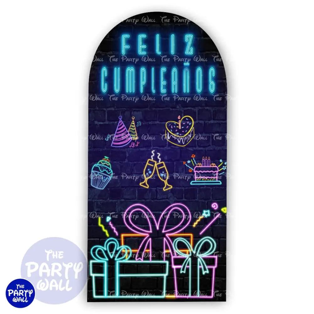 Happy Birthday - Funda para mampara de punta redonda o rectangular Mampara de punta redonda