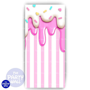 Helado - Ice Cream - Funda para mampara de punta redonda o rectangular Mampara de punta redonda