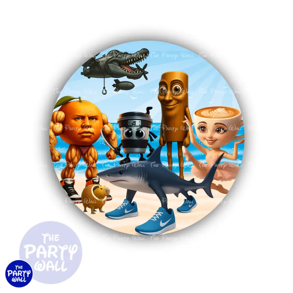 Italian Brainrot - Funda para mampara circular Circular