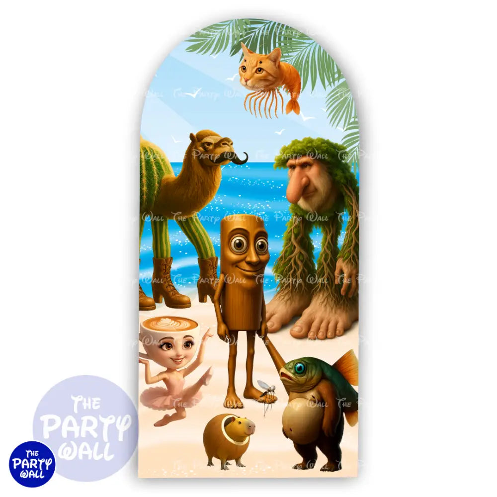 Italian Brainrot - Funda para mampara de punta redonda o rectangular Mampara de punta redonda