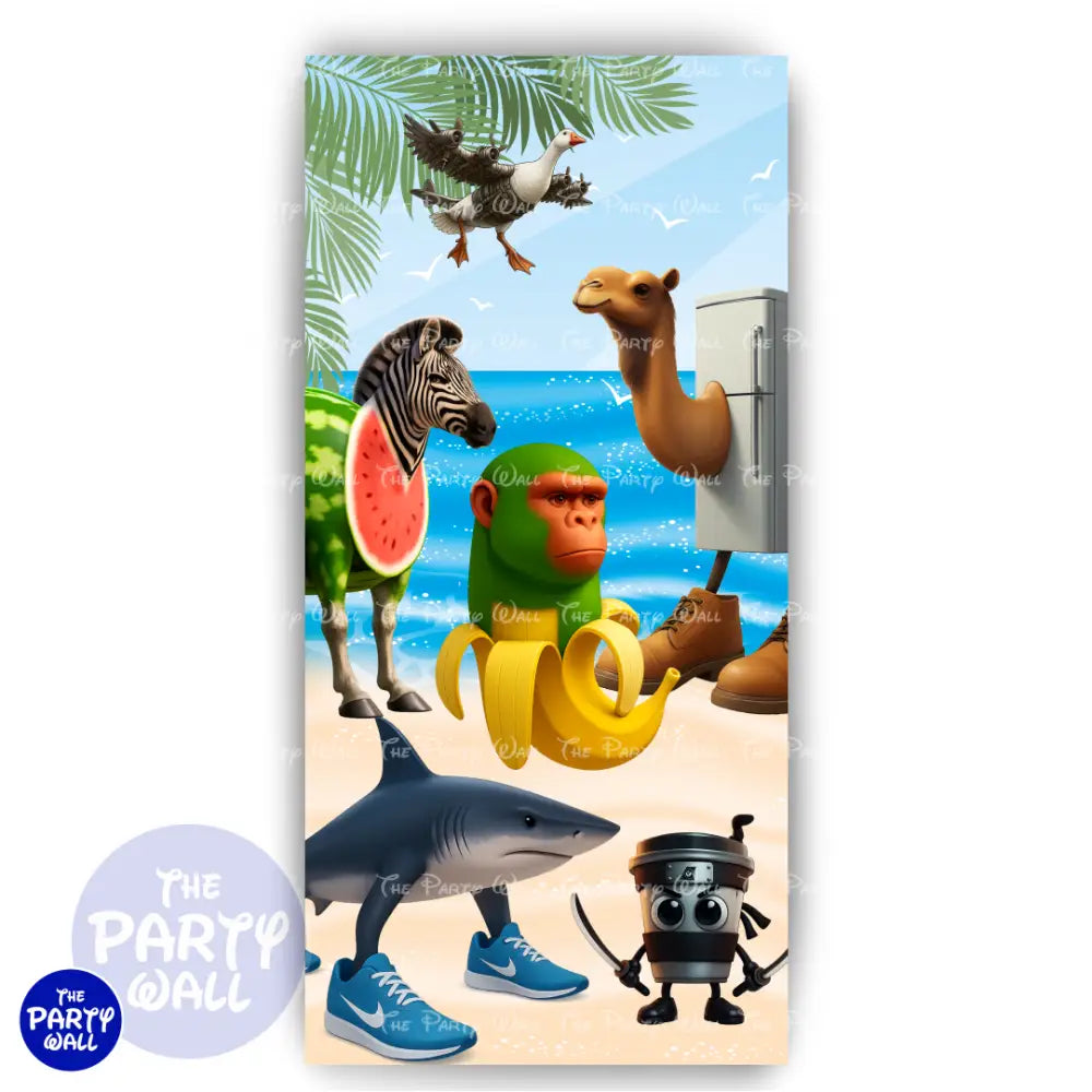 Italian Brainrot - Funda para mampara de punta redonda o rectangular Mampara de punta redonda