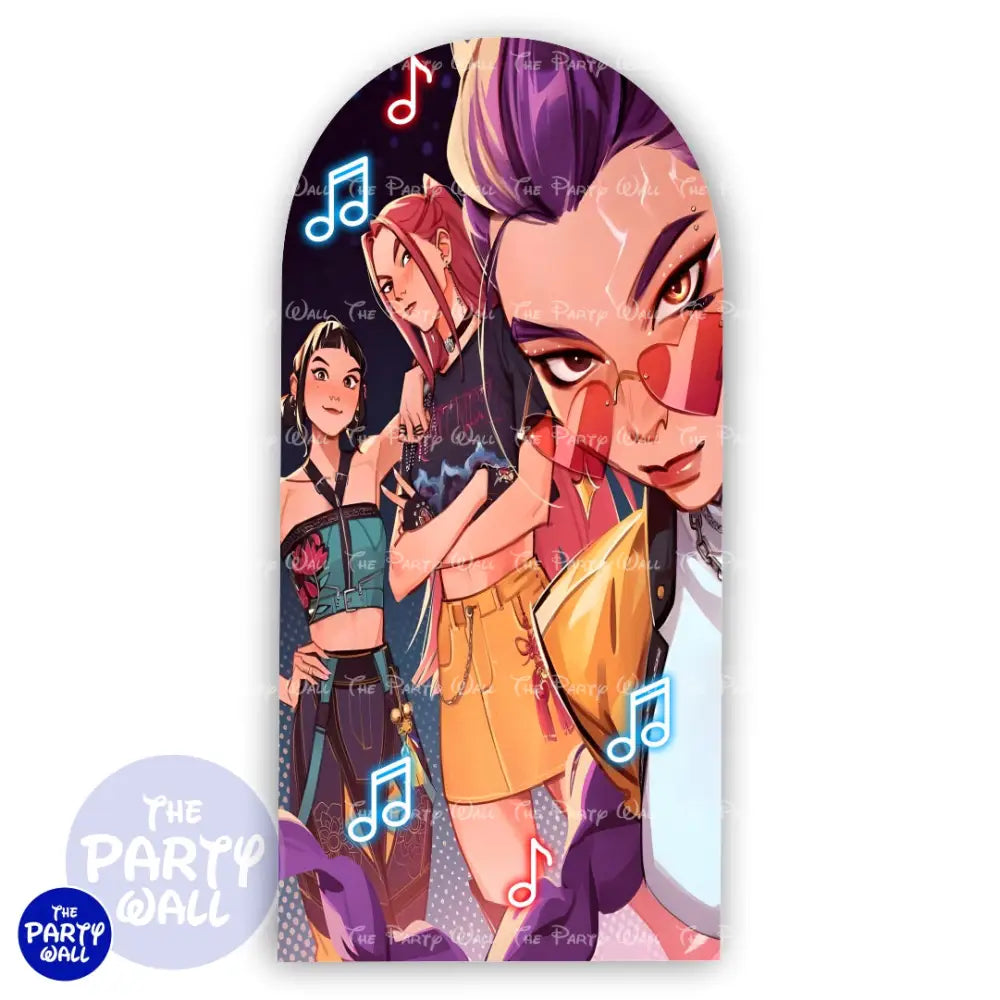 KPop Demon Hunters Funda para mampara de punta redonda o rectangular Mampara de punta redonda