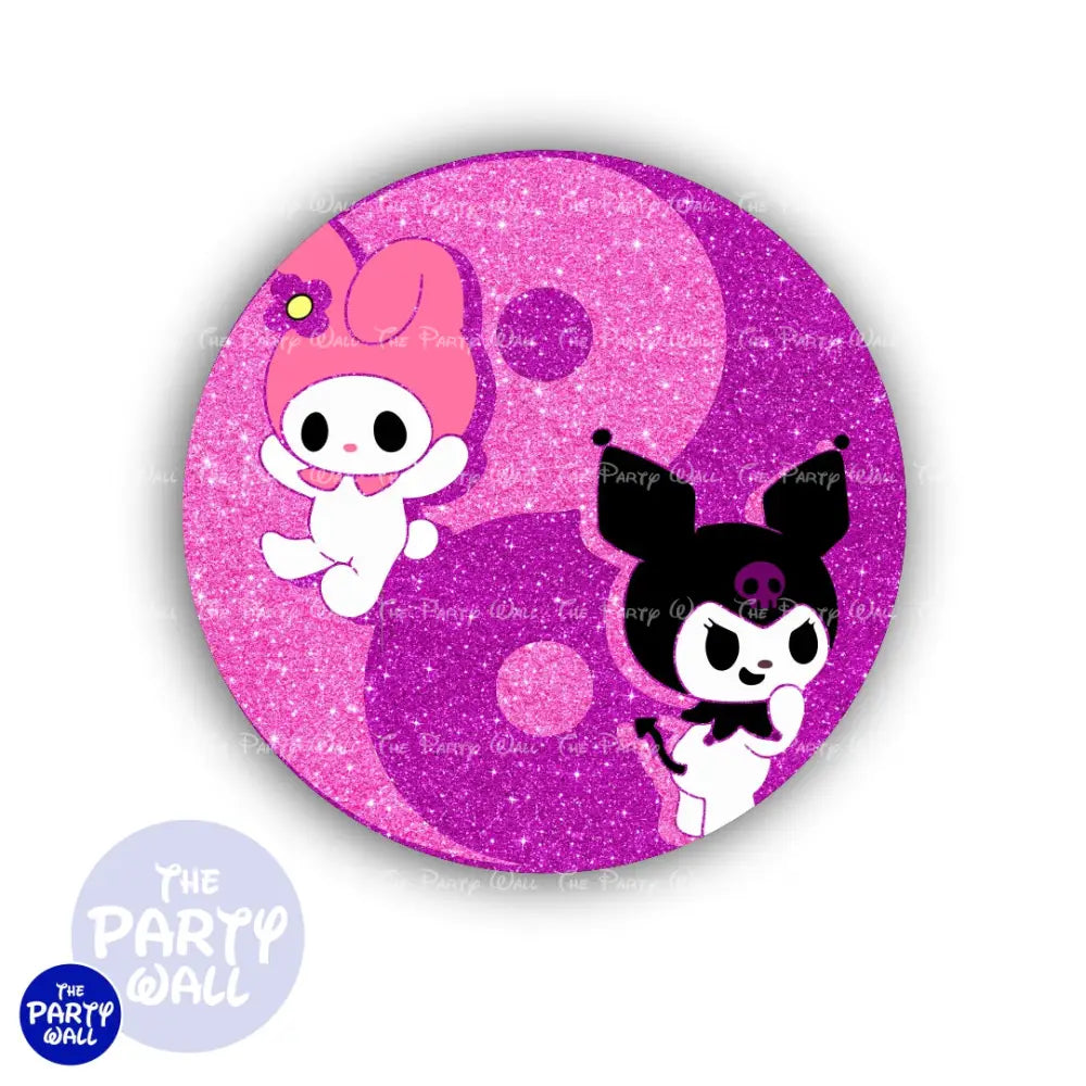 Kuromi y Melody - Funda para mampara circular Circular