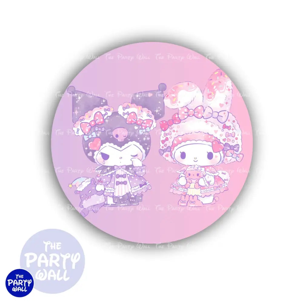 Kuromi y Melody - Funda para mampara circular Circular