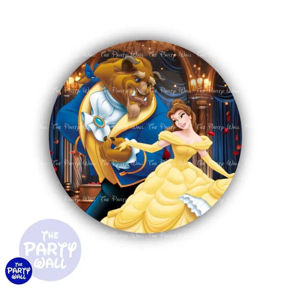 La Bella y la Bestia - Funda para mampara circular Circular