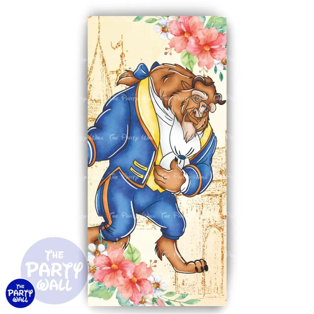 La Bella y la Bestia - Funda para mampara de punta redonda o rectangular Mampara de punta redonda