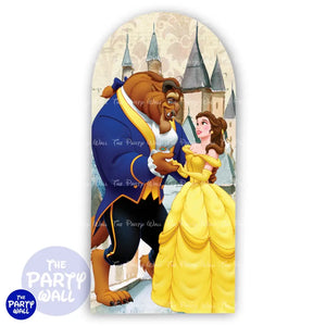 La Bella y la Bestia - Funda para mampara de punta redonda o rectangular Mampara de punta redonda