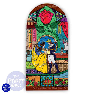 La Bella y la Bestia - Funda para mampara de punta redonda o rectangular Mampara de punta redonda