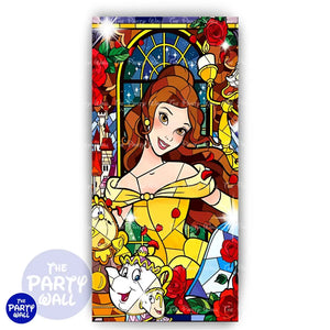 La Bella y la Bestia - Funda para mampara de punta redonda o rectangular Mampara de punta redonda