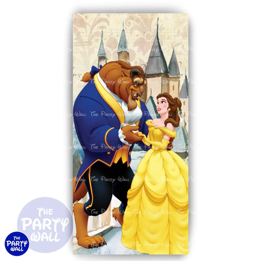 La Bella y la Bestia - Funda para mampara de punta redonda o rectangular Mampara de punta redonda