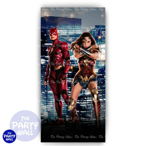 Liga de la Justicia - Funda para mampara de punta redonda o rectangular Mampara de punta redonda