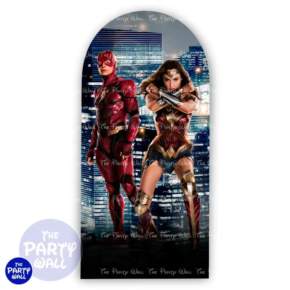 Liga de la Justicia - Funda para mampara de punta redonda o rectangular Mampara de punta redonda