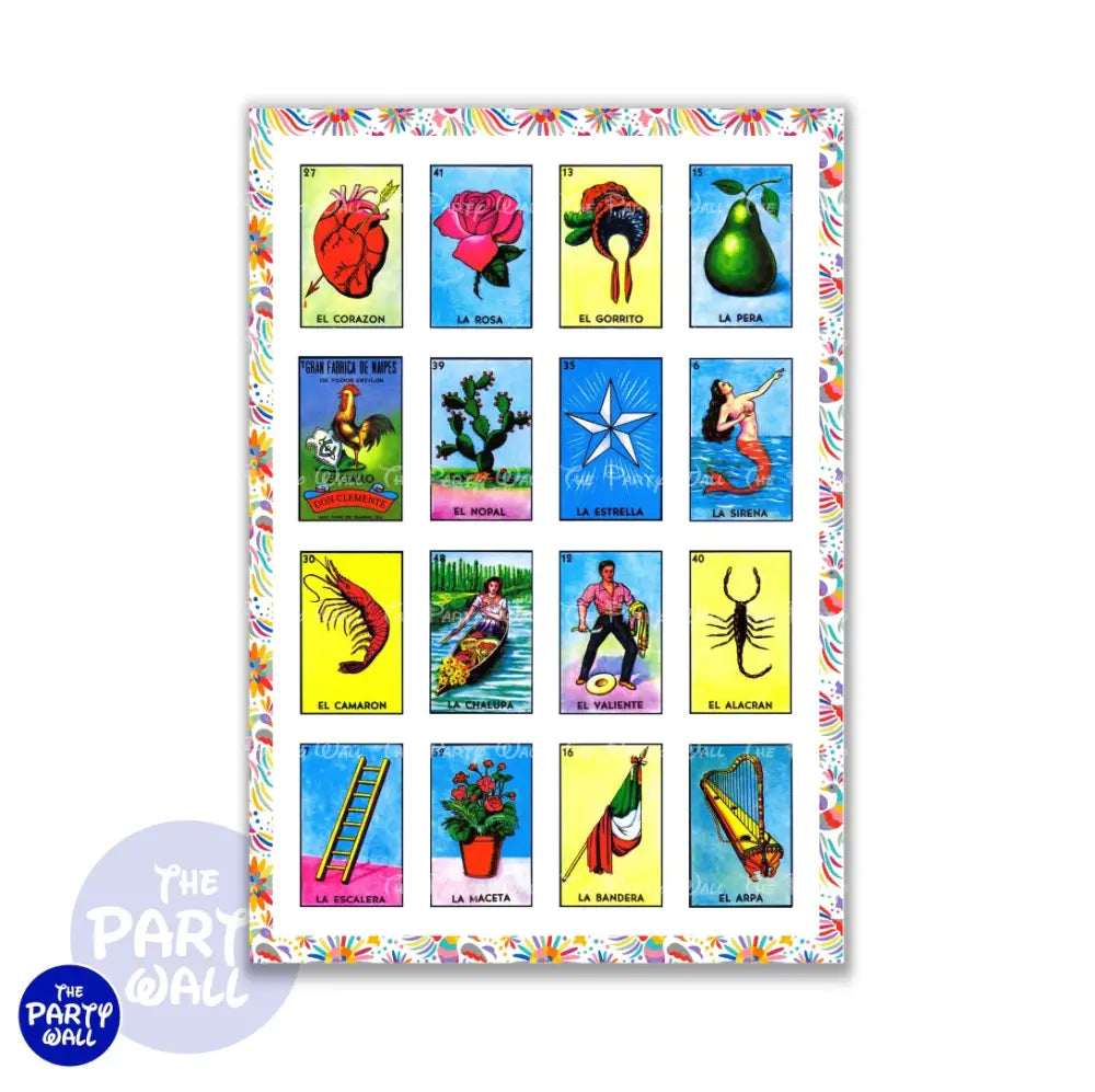 Lotería Mexicana - Funda para mampara cuadrada o rectangular - Cuadrado o Rectangular