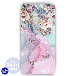 Mariposas - Funda para mampara de punta redonda o rectangular Mampara de punta redonda