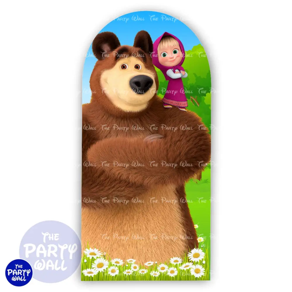 Masha y el Oso - Funda para mampara de punta redonda o rectangular Mampara de punta redonda