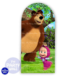 Masha y el Oso - Funda para mampara de punta redonda o rectangular Mampara de punta redonda