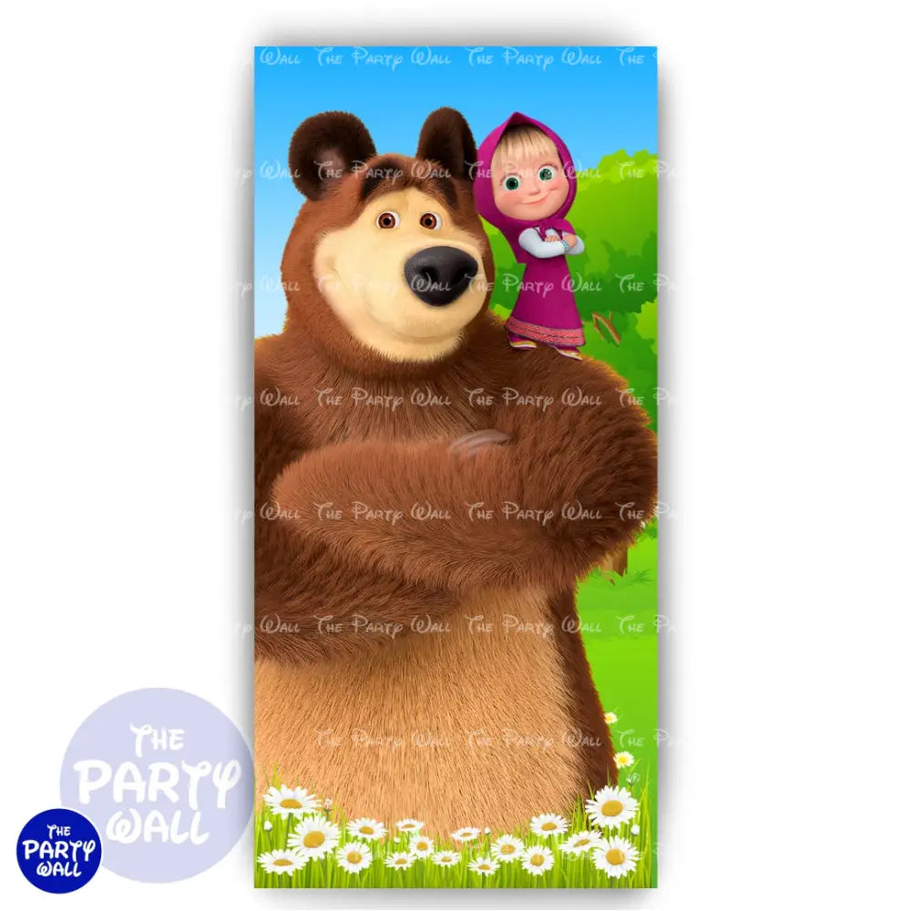 Masha y el Oso - Funda para mampara de punta redonda o rectangular Mampara de punta redonda