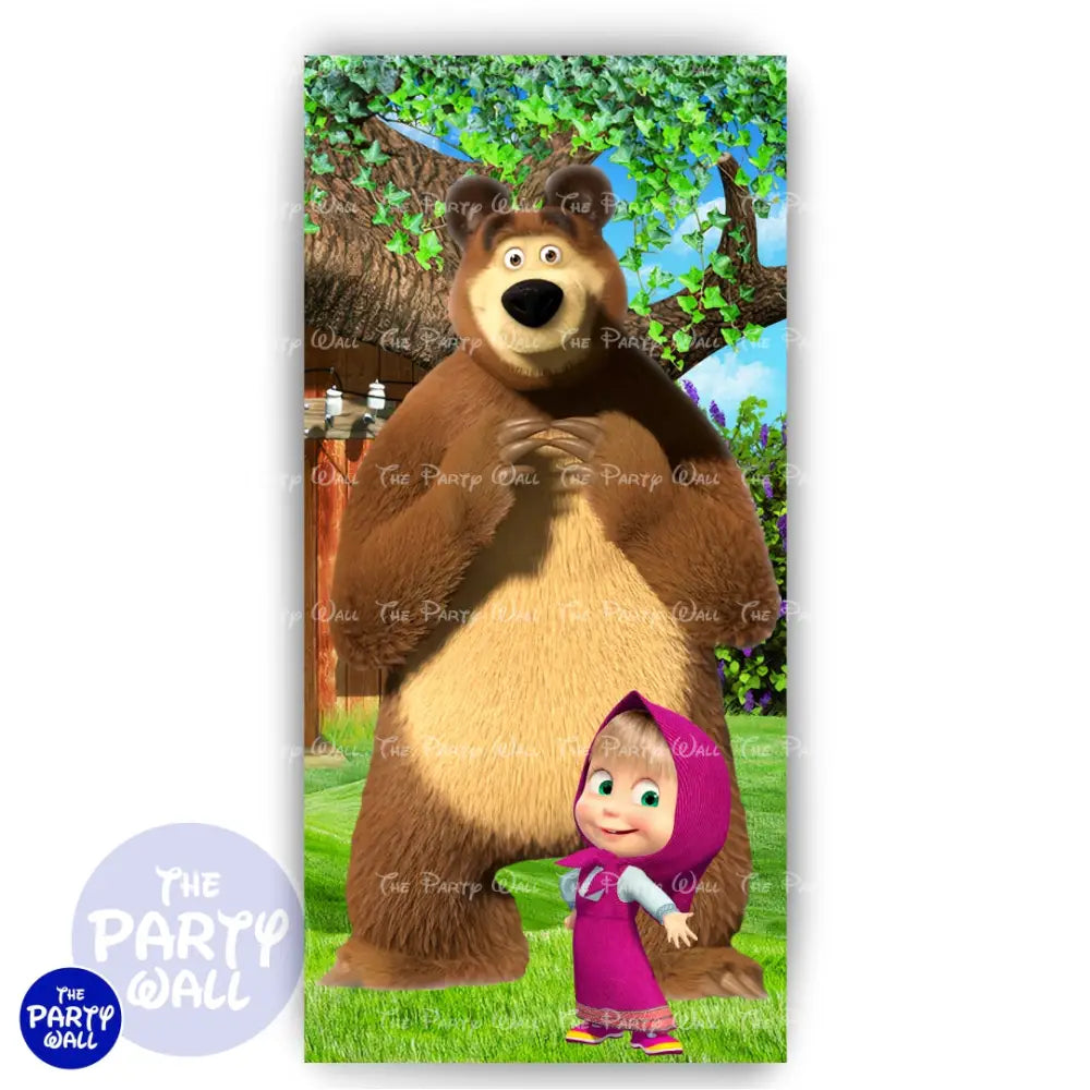 Masha y el Oso - Funda para mampara de punta redonda o rectangular Mampara de punta redonda