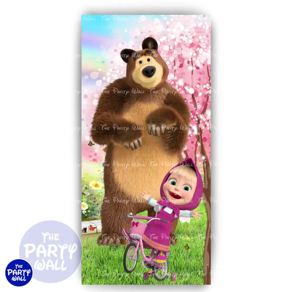 Masha y el Oso - Funda para mampara de punta redonda o rectangular Mampara de punta redonda